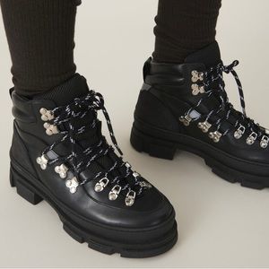 GANNI GANNI GANNI Black hiking lace up boots